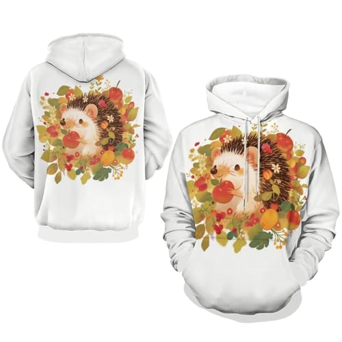 Sweat à capuche hérisson dessin animé pullover unisexe en taille S - 7