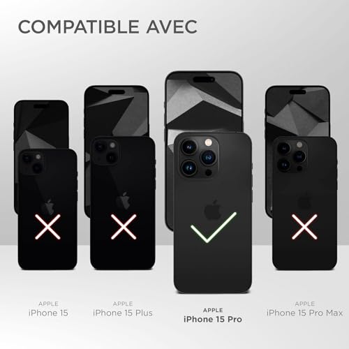 Coque silicone iPhone 15 Pro ONEFLOW pour eviter rayures ecran et objectif - 7