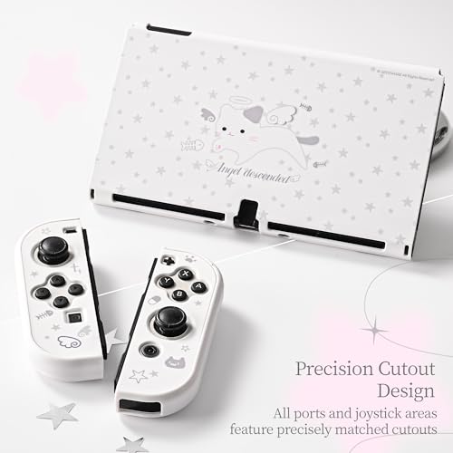 GeekShare Cute Protective Case for Switch OLED Slim Cover Case Hard PC Protective Shell Compatible with Switch OLED - Angel Descended by GeekShare - Image 5