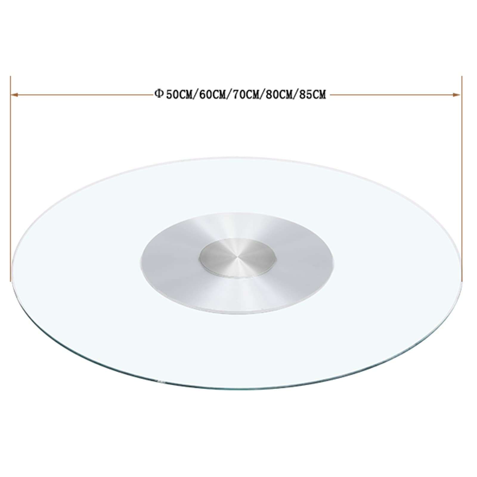Plateau tournant de Cuisine Lazy Susan, Base en Aluminium, Silencieux/Pas Facile à Incliner, épaisseur : 10 mm (Taille : 20 pouces/50 cm)