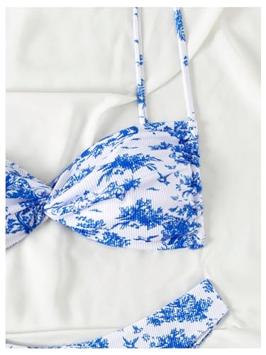 Women's 2 Piece Graphic High Cut Bikini Sets Twist Wireless Bathing Suit Summer Beach Swimsuit3