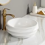 Entretien facile : Vasque d'art moderne pour meuble de salle de bain, surface brillante non poreuse qui empêche le jaunissement, les traces d'eau et l'accumulation de savon. Un simple essuyage quotidien la garde impeccable.