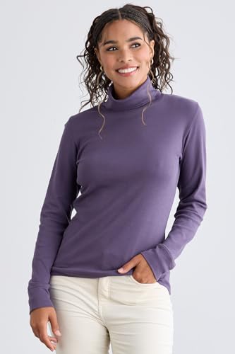 Image of Fair Indigo Women's Organic All-Cotton Luxe Turtleneck