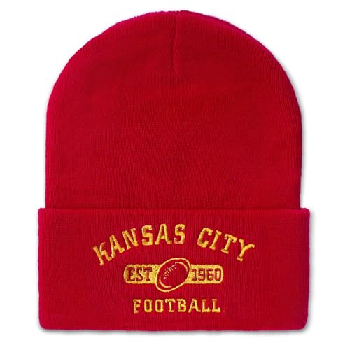 Football Embroidered Beanie Hat for Fan Gifts,...