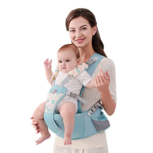 SONARIN Simple Portabebé Asiento de Cadera,Mochila Portabebés con Asiento de Cadera Ergonómico Multifuncional Portador de Bebé Portabebés Transpirable para Recién Nacidos 0-36 Meses(Verde)