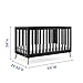 Delta Children Essex 4-in-1 Convertible Baby Crib, Ebony with Natural Legs