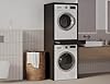PLATAN ROOM Armoire pour machine à laver et sèche-linge avec planche coulissante - Armoire pour machine à laver et sèche-linge - Armoire superposée - 187 x 65 x 66 cm (anthracite)