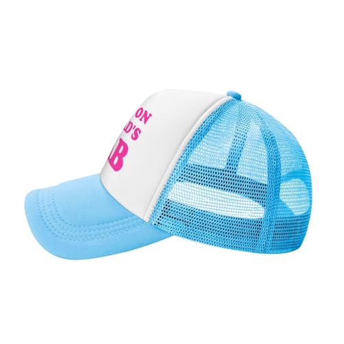 Kids Hat Hot Pink Put It On My Dad's Tab-Funny Hat Vintage Baseball Caps Party Hats, Sky Blue 24