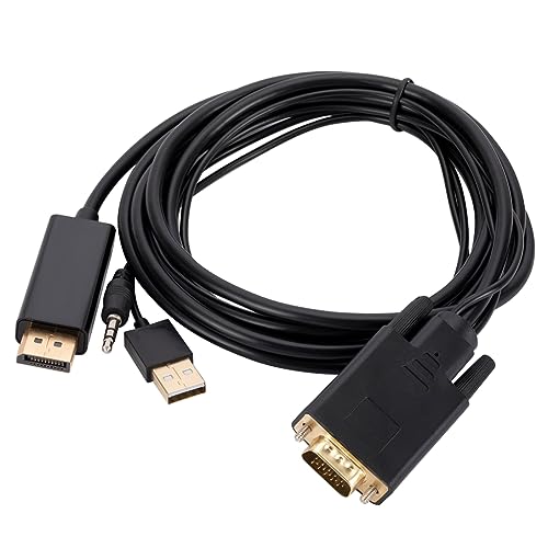 XAGMODSHN Portable VGA to DisplayPort Adapter Cord Cable VGA Analog Signal to DP Siginal Multiple Shielded Copper Core Cables