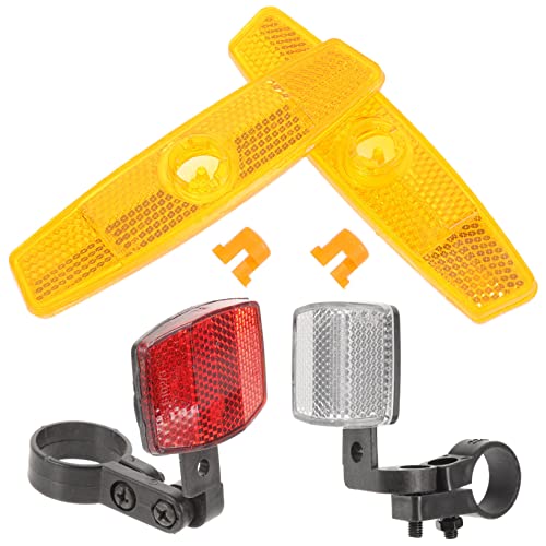 ibasenice 1 Set Bike Safety Reflectors Kit Bright Front Rear Reflectors for Night Cycling Easy to Install Reflective Accessories for Enhanced Visibility Essential Bike Wheel Lights