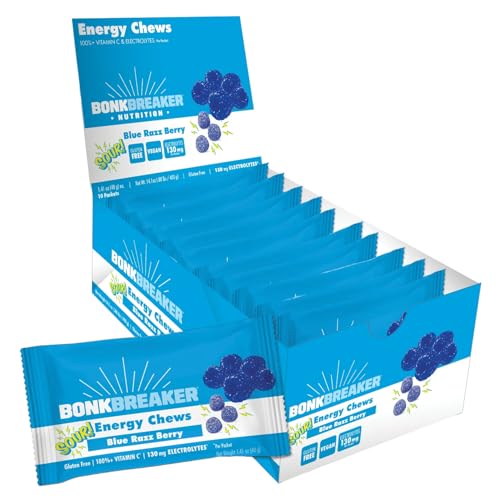 Bonk Breaker Energy Chews Lto Sour Blue Razz Berry Box Of 10 Packs