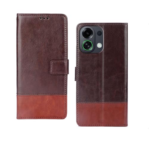 Image of amazon basics Oppo K13 Turbo 5G Flip Cover | Card Pockets Wallet & Stand | Flip Cover for Oppo K13 Turbo 5G (Coffee and Tan)