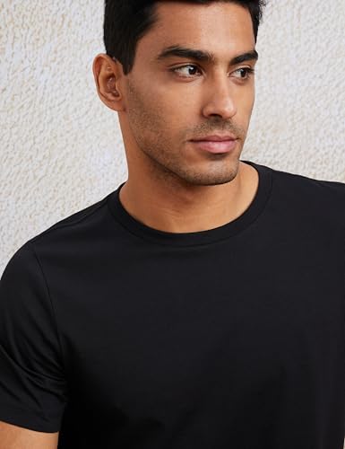 Image of Amazon Brand - Symbol Men's Solid Cotton T Shirt | Round Neck | Half Sleeve | Plain-Regular Fit (Available in Plus Sizes)