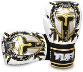 Tuff Muaythai Boxing Training Gloves Gladiator White Leather Free Express Ship (10OZ)