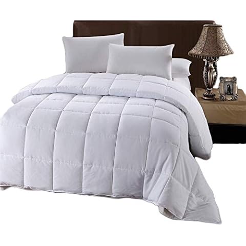 Royal Tradition Down Alternative Comforter (King-Calking, 106x90) 60-Ounces of Fill, Solid Baffle Box Pattern, Soft and Fluffy Hotel Style Duvet Insert with Corner Ties, White Cover