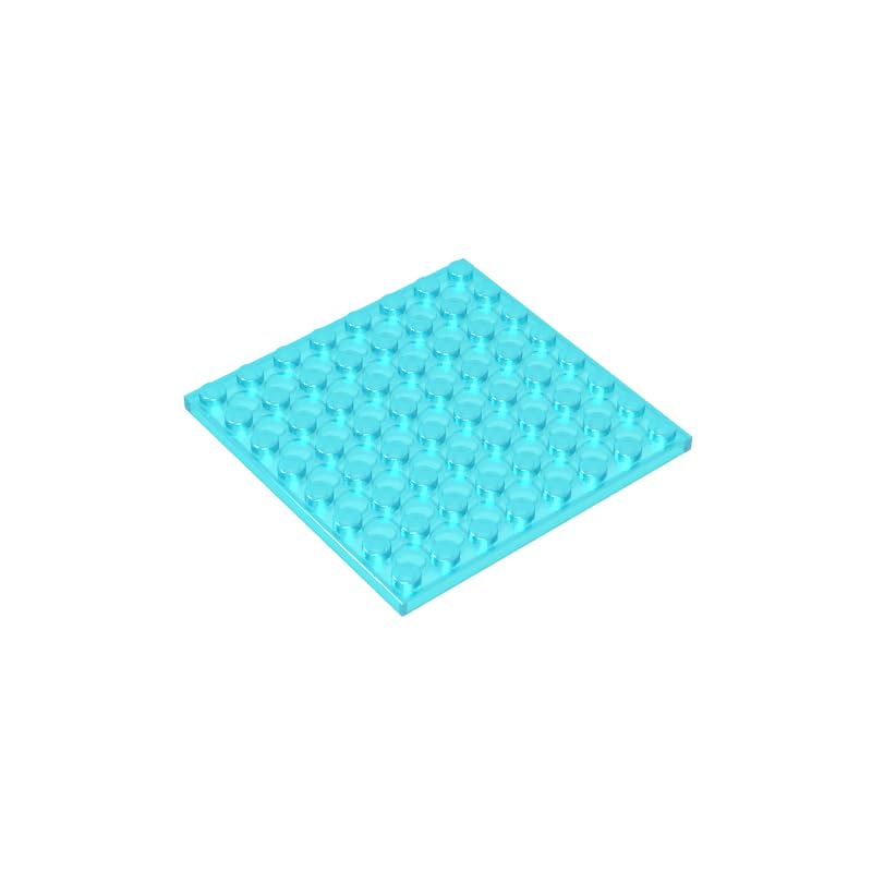 41539 Foundation Plate Plate 8x8 10 Pieces GDS-528 Compatible with Lego Building Blocks Color:Trans Light Blue โ image 1