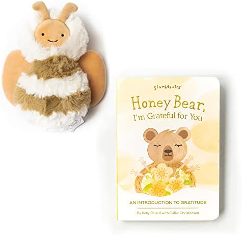Slumberkins Honey Bear Board Book & Bee Mini | Teach Kids Gratitude & Support Emotional Intelligence for Ages 0+ (Bee)