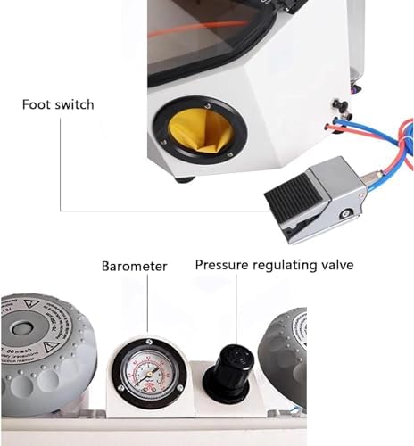 Sandblasting Cabinet for Jewelry Cleaning, Foot Switch & LED Lamp, Dental Lab Dust Box for Gold and Silver Workpieces