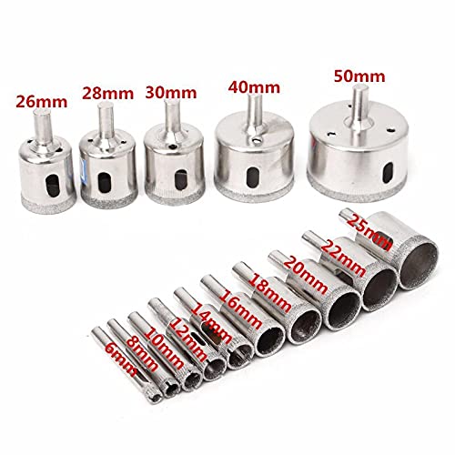 Juego de 15 brocas con recubrimiento de diamante 6mm-50mm miniatura 3