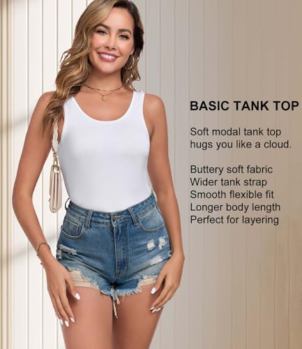 wirarpa Women's Tank Tops Micro Modal Summer Women's Camis Undershirts 2 Pack2