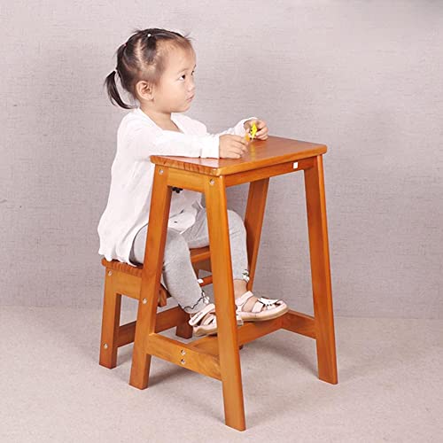 Taburete de escalera plegable OKUOKA de madera para el hogar 6