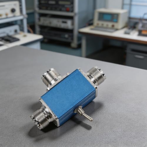 Interruptor coaxial CB HAM de 2 vías y selector de antena 100W en caja azul metálica SL-16 3