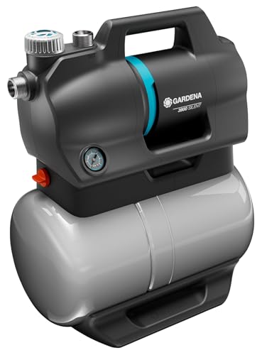 Gardena Hauswasserwerk 3900 Silent: Pumpe mit 21 l Wasserspeicher und integriertem Filter, Fördermenge 3900 l/h, Druckleistung 4,3 bar, geräuscharm, wartungsfrei (9066-20)