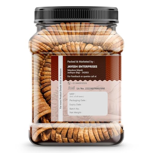 Image of Earthy Eats Premium Afghani Anjeer 1kg | Soft Juicy Dried Figs Dry Fruit | No Added Sugar, Rich Source Of Fiber | Low in Fat Healthy Snack Jar Pack Of 1 | Perfect for Gifting
