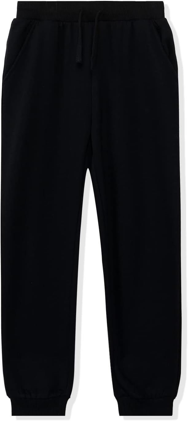 Kids Unisex Soft Brushed Fleece Casual Pull On Jogger Sweatpants with Pockets for Boys or Girls