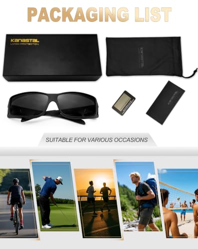 Image of KANASTAL Over Glasses Sunglasses for Men Women Fit Over Glasses Sunglasses Polarized UV400 Fashion Wrap Around Shades