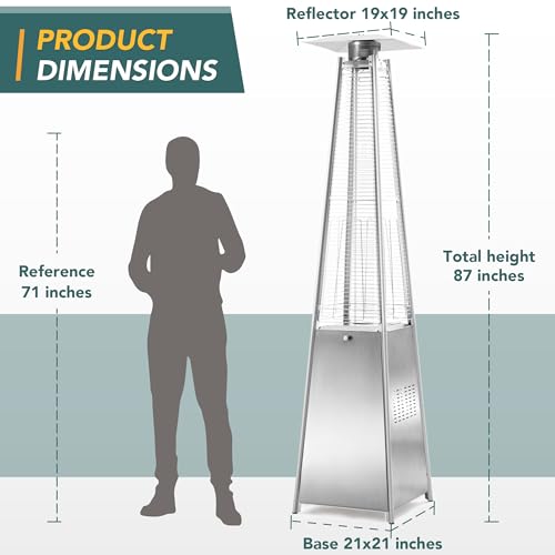 Pamapic 8906 Patio Heater, 48,000 Btu Pyramid Flame Patio Outdoor Heater thumb #6
