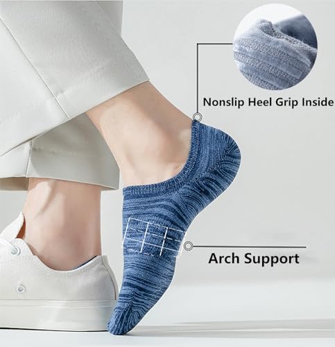 8 Pairs Mens No Show Socks Invisible Low Cut Ankle Short Loafer Boat Socks Nonslip Cotton Socks2