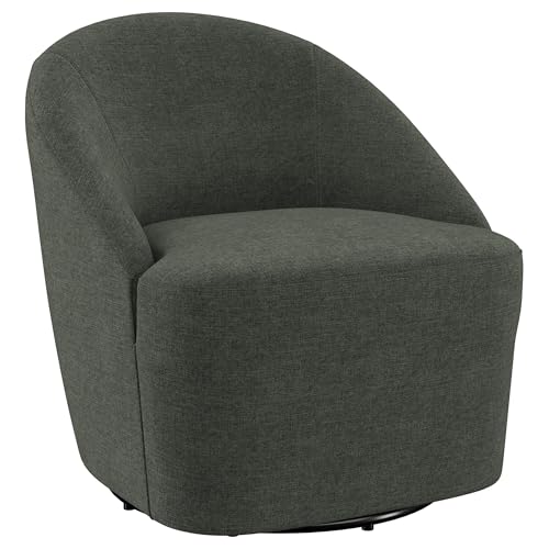 Sillón giratorio tapizado verde