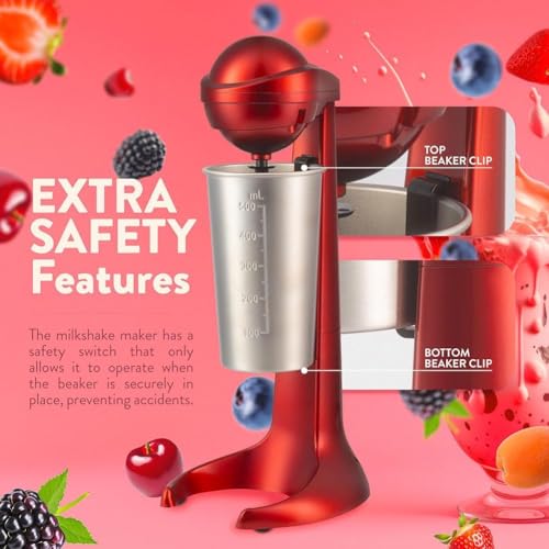 Machine à milkshake rétro 100W avec sa tasse en acier inoxydable de 500 ml