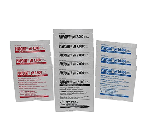PINPOINT® High-Precision pH Calibration Fluids Kit (pH Buffer Solution), 12 Piece Set - pH 4.000, 7.000, 10.000