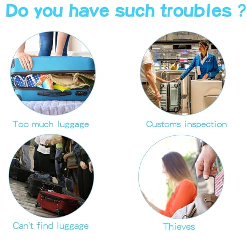 6 Pack Luggage Straps for Suitcase Straps,Personalised Luggage Straps for Suitcases with 3 Tags,Adjustable Travel Packing Secure Belt Accessory Set for Travel Bag - 4