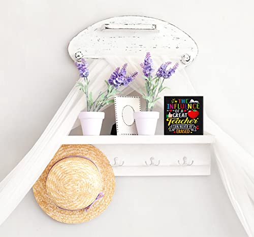D4Dream Teacher Appreciation Box Sign 5" Teacher Wooden Box Sign With Saying Teacher Appreciation Gifts For Women Desk Decor Teacher Wooden Plaque Gift Plaque Box Sign For Teacher Wall Box Sign #TOP3
