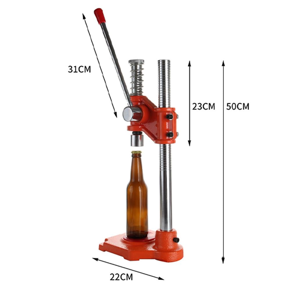 Tappatrice Manuale Per Bottiglie - Per Birra E Vino Casalingo, Tappi 26-29 Mm, Regolabile In Altezza - Foto 10