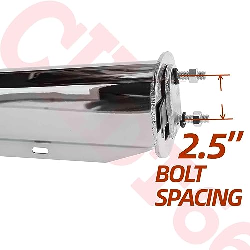Image of Mud Flap Hangers for Semi Trucks All in One Kit - 30 inch Heavy Duty Spring Loaded, Bolt Spacing: 2.5 inch - Straight -Chrome w /Reflective Strips and All Hardware Kit (Cr. w /Reflector)