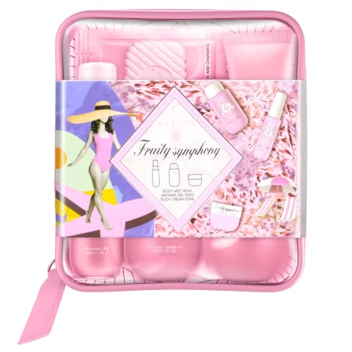 Regalos Originales para Mujer,Skincare Kit:Crema Corporal, Crema Manos, Perfume, Bálsamo Labial, Parches Ojos,Jabón, Goma Pelo,Para Madres, Amigos, Compañeros de Trabajo