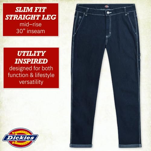 Image of Dickies Womens Casual Slim Fit Carpenter Pant-Non Stretch-Runs Small | Non-Stretch Utility Fabric with Functional Pockets, Runs Small So Size Up, Casual Styling That Pairs with Tees
