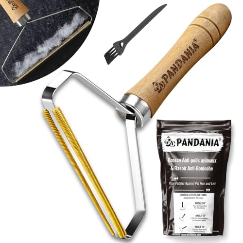 PANDANIA 2026 Edition - Magic Lint Brush Carpet Scraper for Pet Hair | Reusable Rake for Fluff, Rugs, Stairs & Clothes |Shaver, Effective Sofa & Fabric Cleaning Solution (Natural Wood)