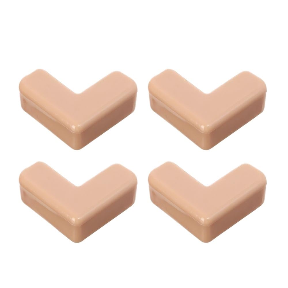 4Pcs Soft Desk Security Table Corner Protector Guards Anticollision Strip Edge Protection(Khaki)