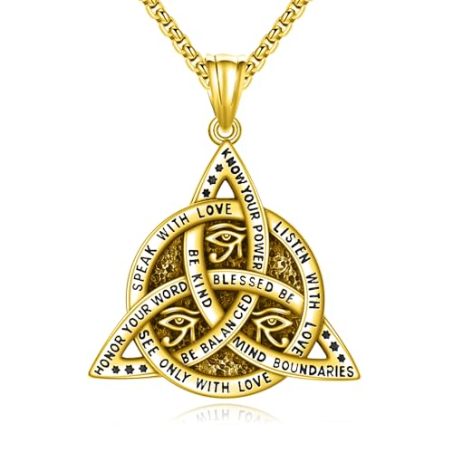 KQF Eye of Horus Necklace for Men Sterling Silver Punk Hook Pendant Strength Vintage Jewellery for Men Boys