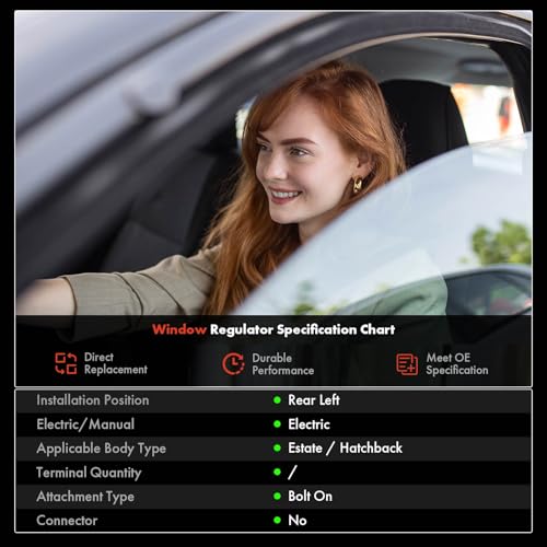 Frankberg Fensterheber Elektrisch Hinten Links Kompatibel mit Golf VII Variant BA5 BV5 Golf VII 5G1 BE BQ1 1.0L-2.0L 2012-Heute 5G4839461C