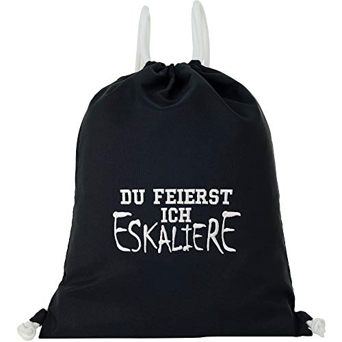 Sac de gym pour homme et femme robuste avec cordon étanche noir pour le sport