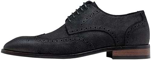 Image of Jousen Men's Dress Shoes Leather Wingtip Formal Business Oxford Shoes Brogue Retro Derby Dress Shoes for Men