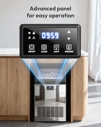 Image of EUHOMY Commercial Gourmet Ice Maker,120lbs /24H, Non-Clumping,33lbs Bin | Under Counter Ice Maker Machine,24pcs Hat Cubes Per Cycle, Freestanding Ice Maker for Home /Bar /Cafe /Restaurant