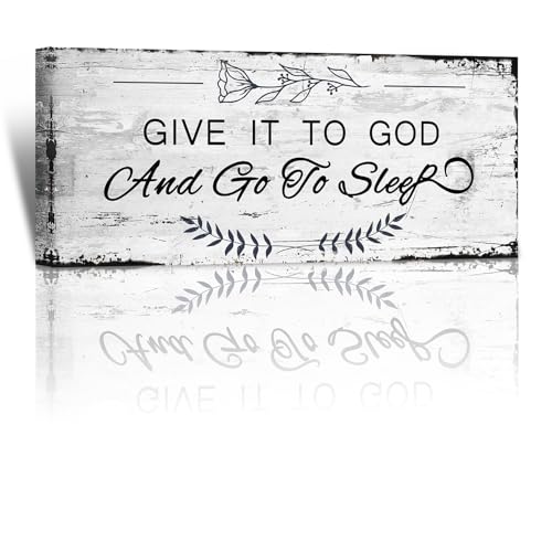 Give It to God and Go to Sleep Sign Canvas Wall Art Print, 40"x 1...