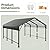 JAMFLY 12X15 FT Carport, Heavy Duty Carport Canopy with Galvanized Steel Roof and Frame, Metal Carport Upgraded Extra Large Garage for Pickup, Boat, Car and Tractors